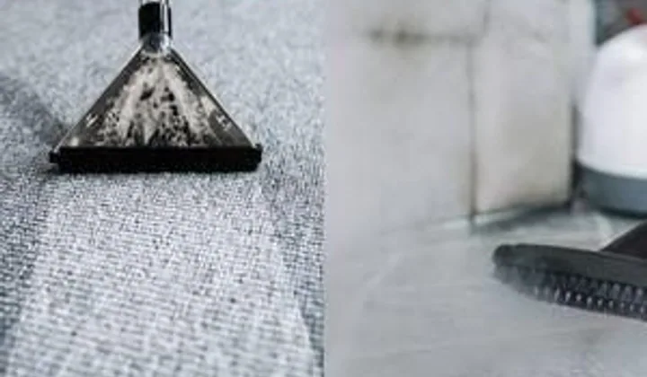 Limpeza profunda em superfície têxtil clara