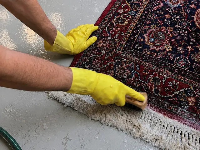 Lavagem de tapete persa na estrutura da Flex Clean